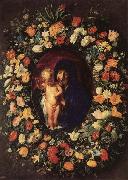 Jacob Jordaens Madonna and  Child Wreathed wih Flowers Germany oil painting artist